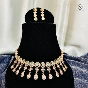 American Diamond Choker Jewellery Set